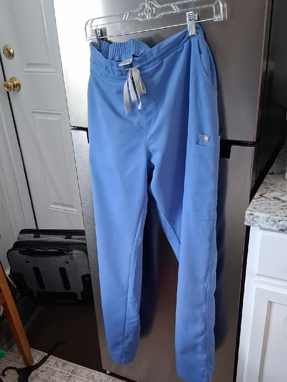 Figs Light Blue Medical Scrub Pants with Drawstring